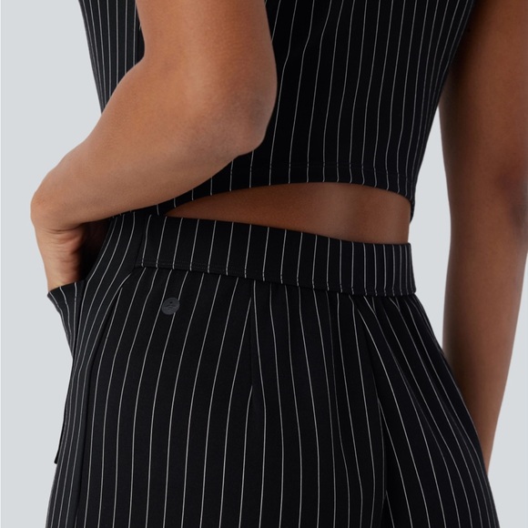 HALARA Black Pinstripe Jumpsuit - Picture 5 of 7